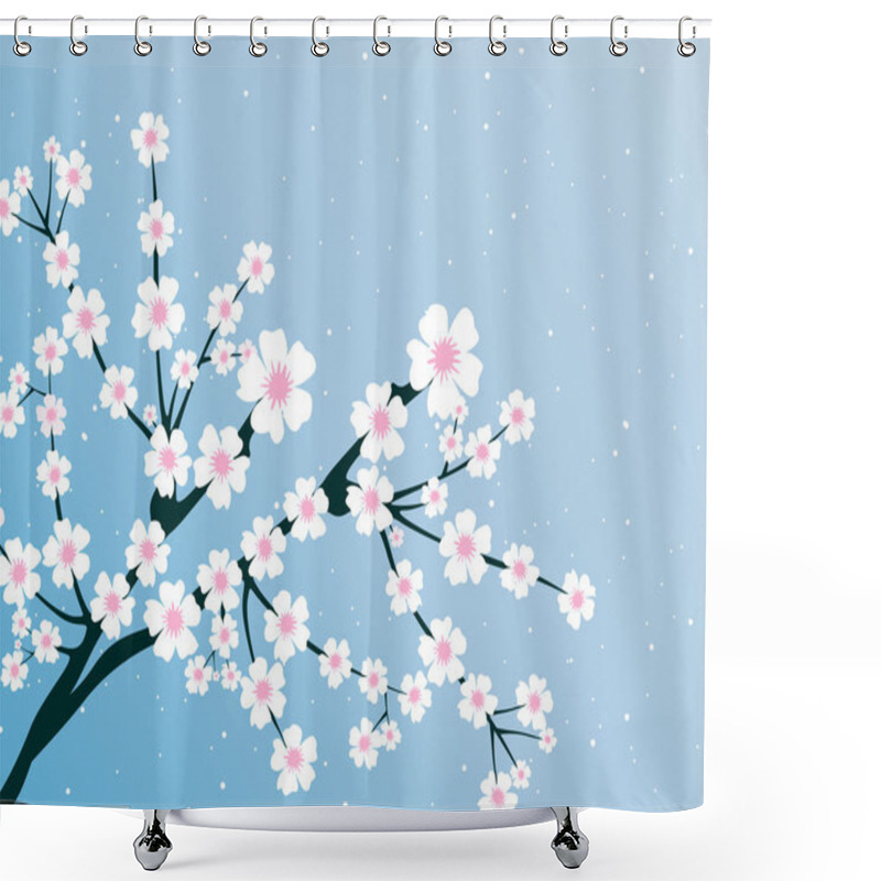 Personality  Illustration Of Spring Bloom Branch Shower Curtains