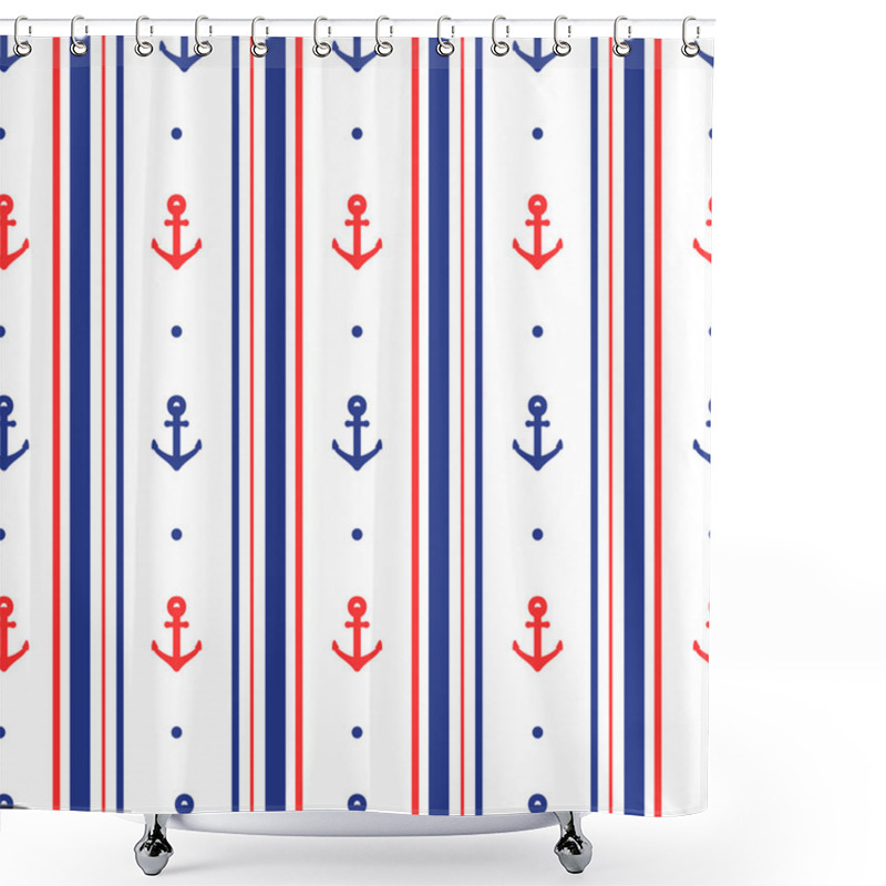 Personality  Nautical Seamless Pattern. Shower Curtains