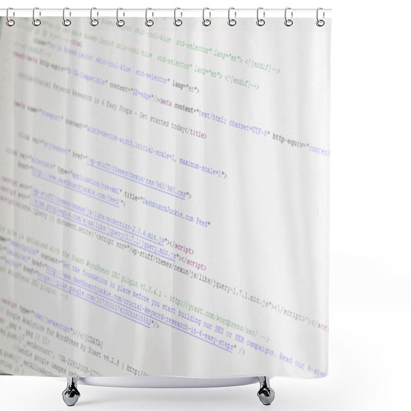 Personality  Close-up Of HTML Code Shower Curtains