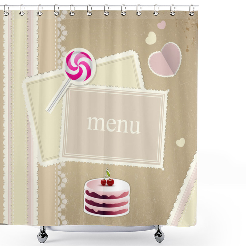 Personality  Restaurant Menu Design Card Shower Curtains