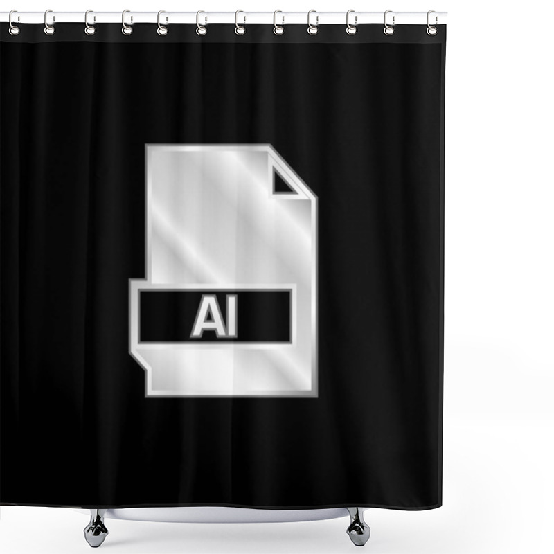 Personality  AI Silver Plated Metallic Icon Shower Curtains