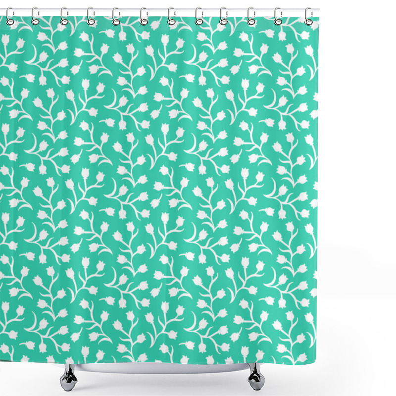 Personality  Ditsy Floral Pattern With Small White Flowers Shower Curtains