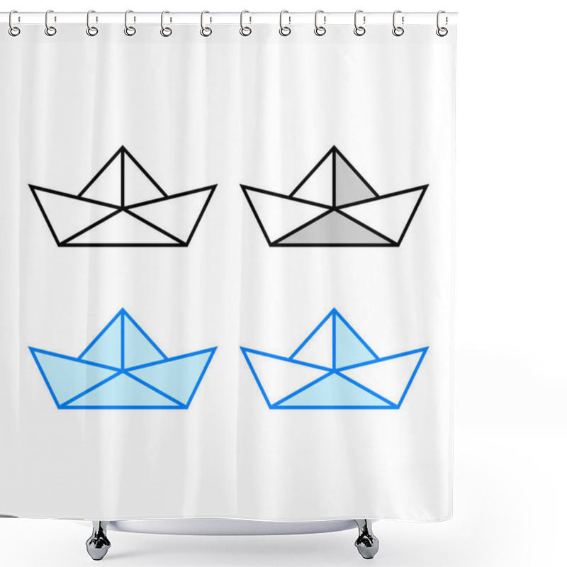 Personality  Paper Boat On White Background, Vector Illustration Shower Curtains