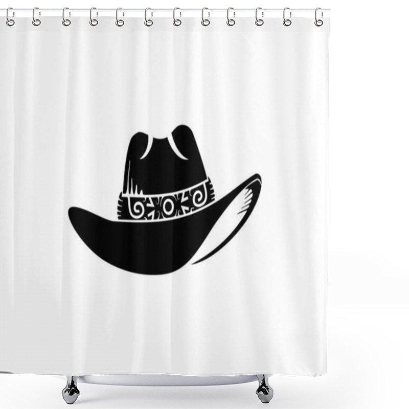 Personality  Luxury Cowboy Hat Icon Vector Shower Curtains