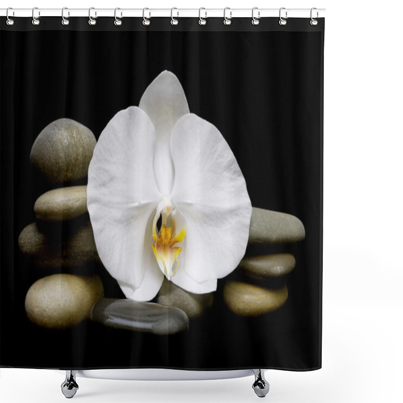 Personality  Spa Composition On A Black Background Shower Curtains