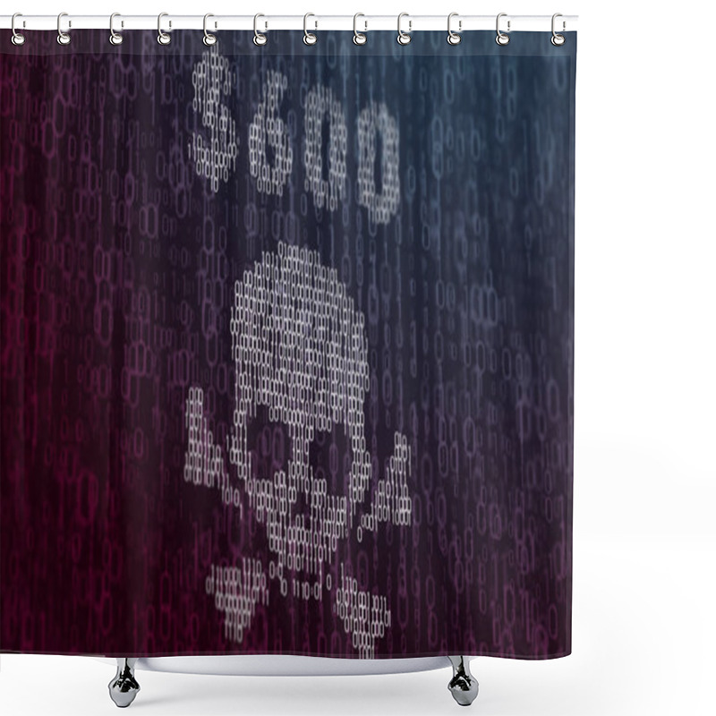 Personality  3d Illustration With Concept Of Computer Virus Wannacry Shower Curtains