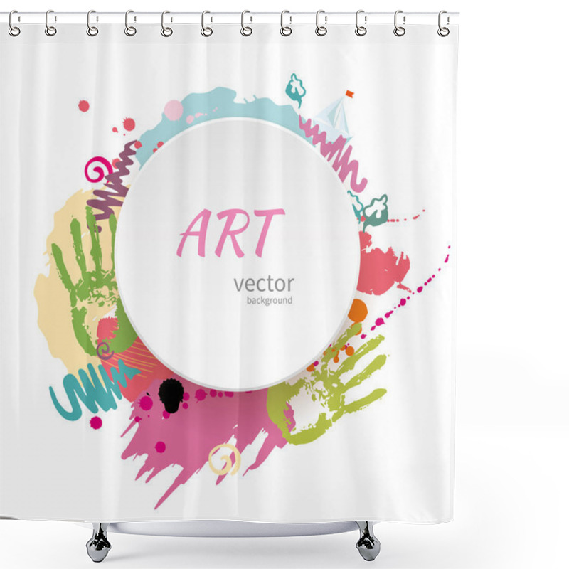 Personality  Childish Art Background Shower Curtains