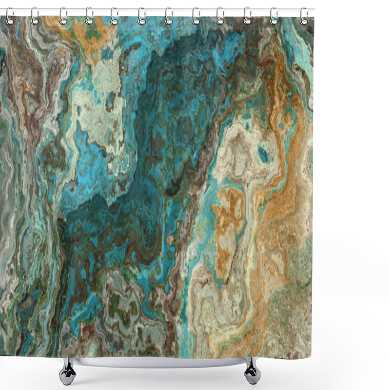 Personality  Turquoise Raw Gemstone Texture Shower Curtains