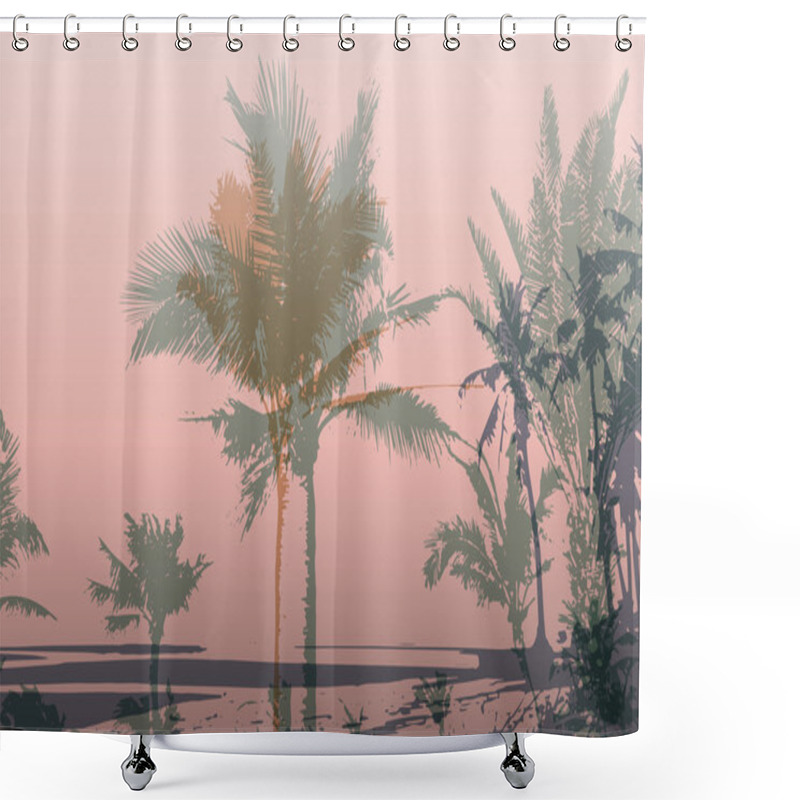 Personality  Palm Tree Print Shower Curtains