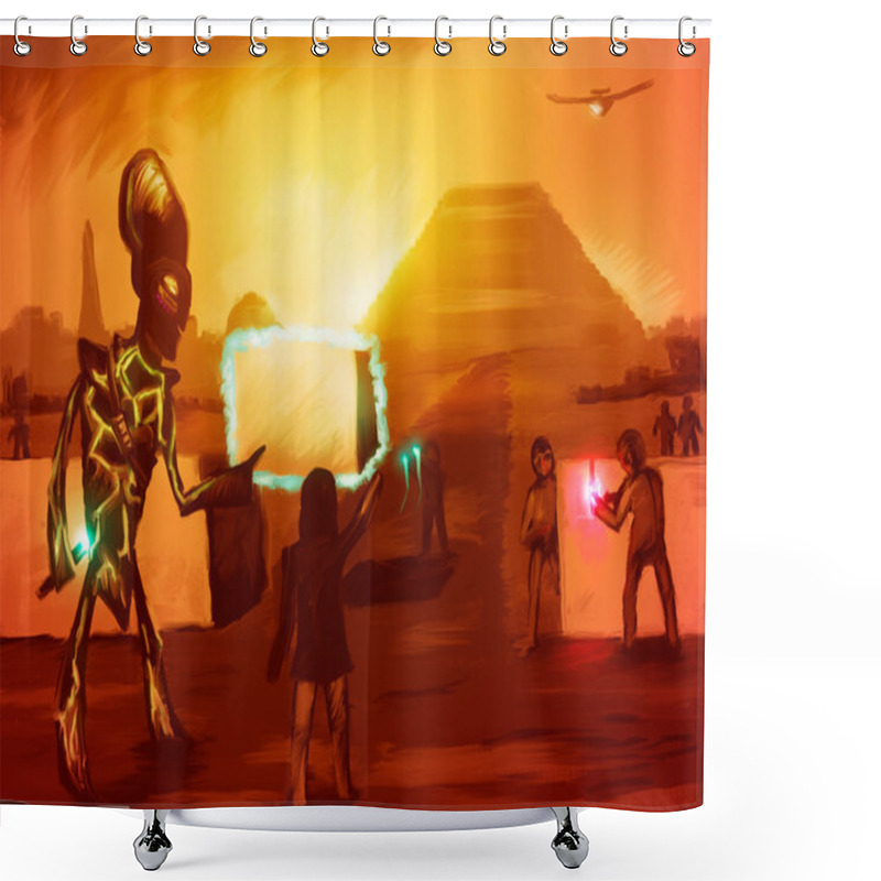 Personality  Architects Of Civilization - Digital Painting Shower Curtains