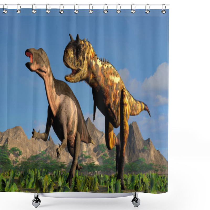 Personality  The Image Of Two Dinosaurs  Shower Curtains