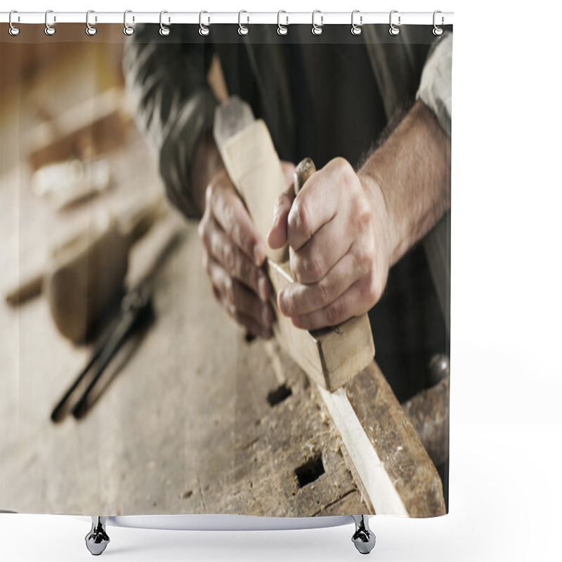 Personality  Hands Of A Craftsman Shower Curtains