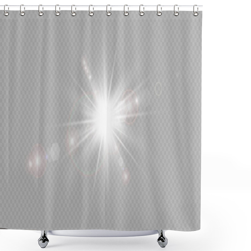 Personality  Vector Transparent Sunlight Special Lens Flare Light Effect. Shower Curtains