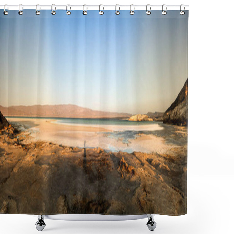 Personality  Panorama Of Crater Salt Lake Assal Djibouti Shower Curtains