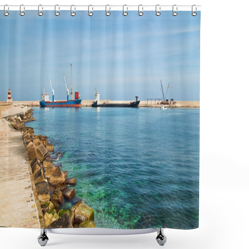 Personality  Panoramic View Of Monopoli. Puglia. Italy.  Shower Curtains