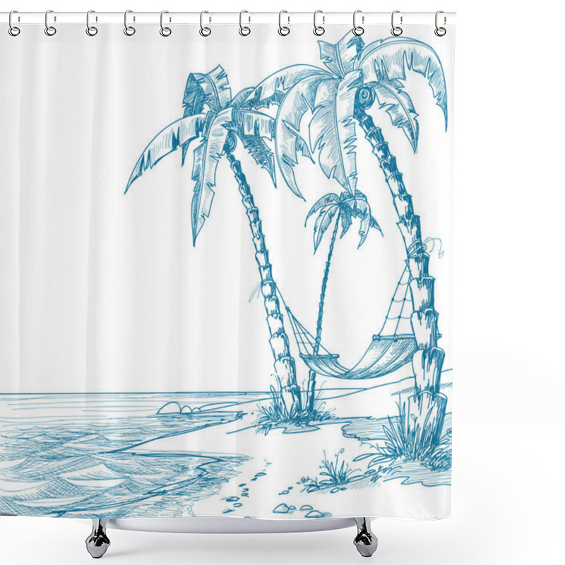 Personality  Tropical Beach Shower Curtains