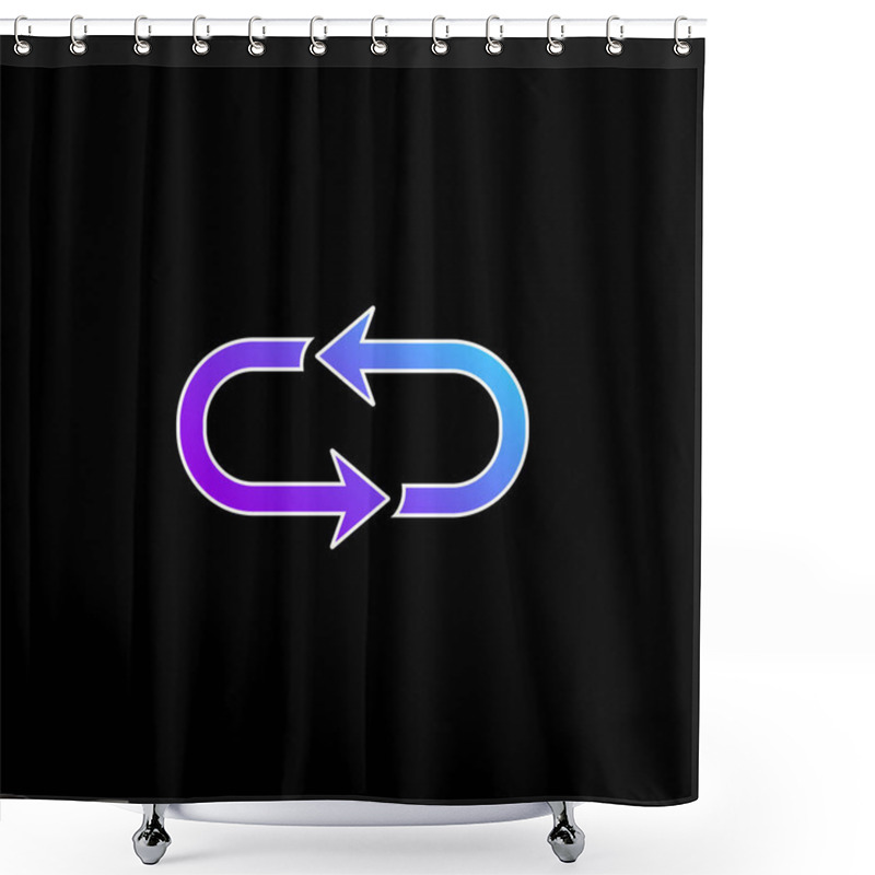 Personality  Arrow Loop Blue Gradient Vector Icon Shower Curtains