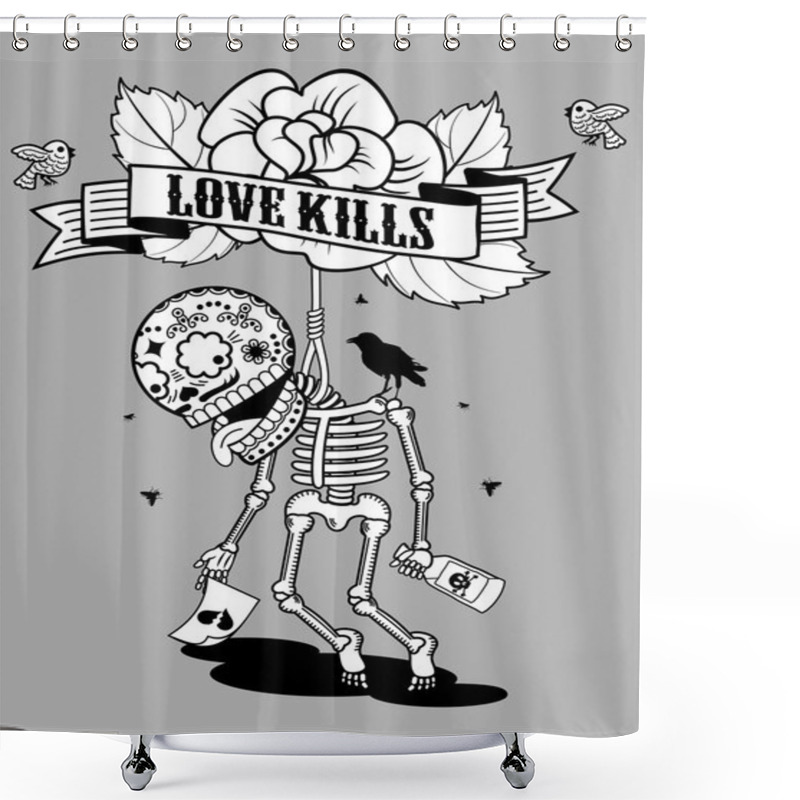 Personality  Love Kills Shower Curtains