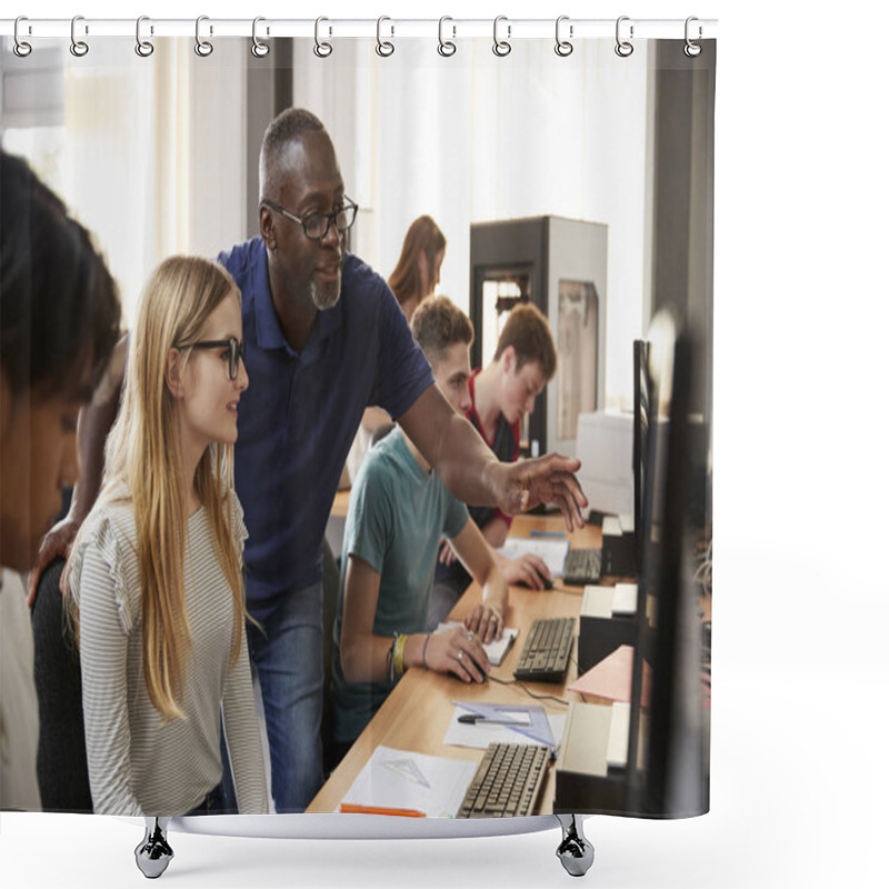 Personality  Design Students With Teacher  Shower Curtains