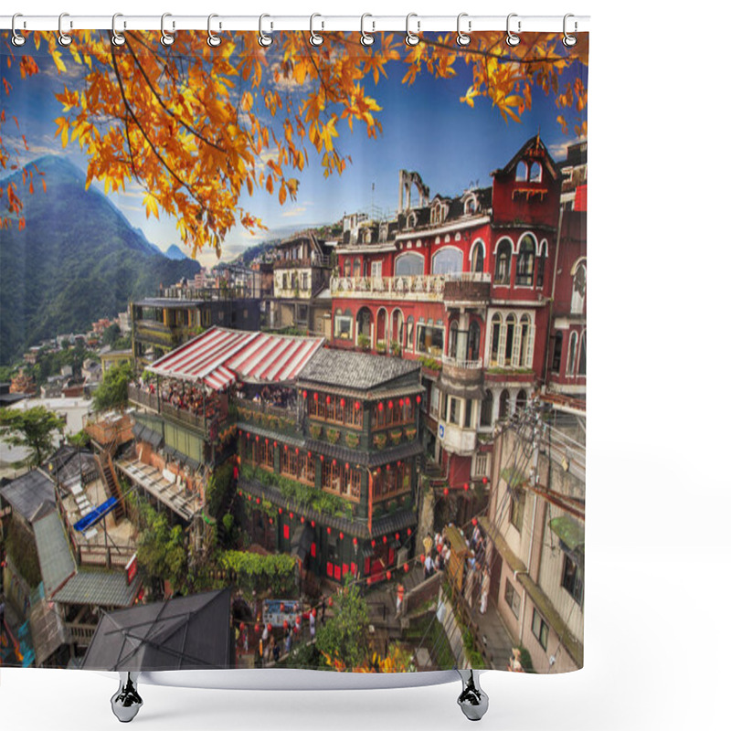 Personality  Jiufen, Taipei, Taiwan. The Meaning Of The Chinese Text In The P Shower Curtains