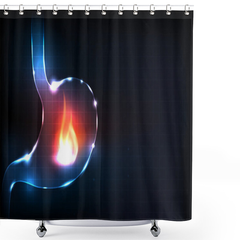 Personality  Human Stomach Burning Shower Curtains