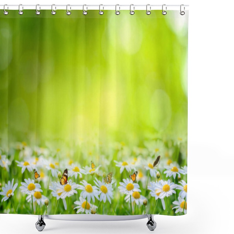 Personality  Flower Leaf Background Bokeh Blur Green Background Shower Curtains