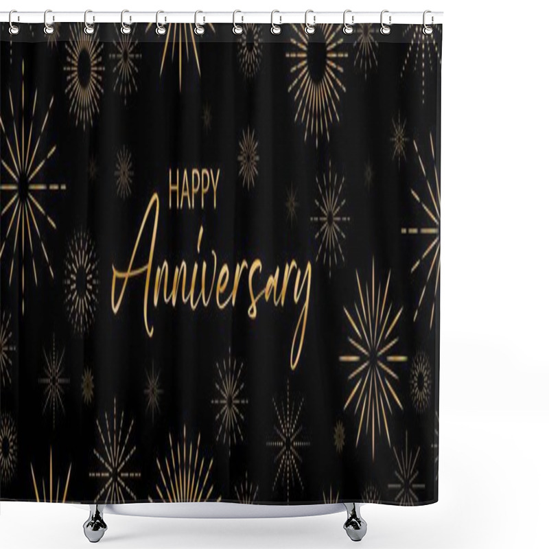 Personality  Happy Anniversary Card On White Background Shower Curtains