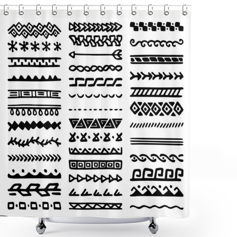 Personality  Borders Collection In Ethnic Style Shower Curtains