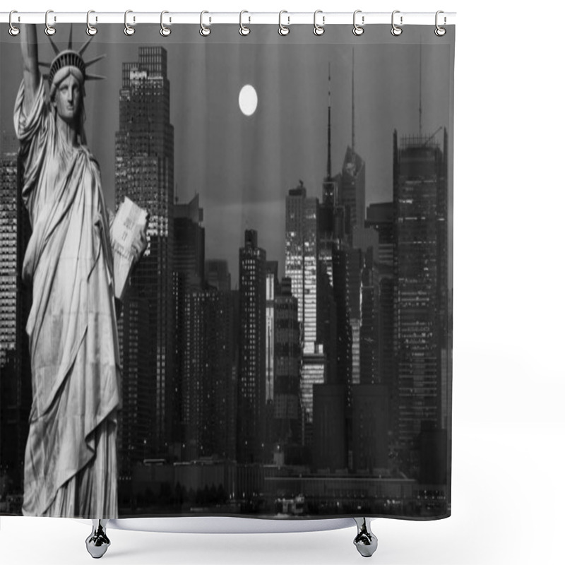 Personality  New York City Black And White Hi Contrast Shower Curtains