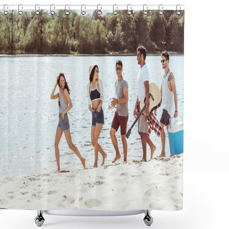 Personality  Friends Spending Time On Beach Shower Curtains