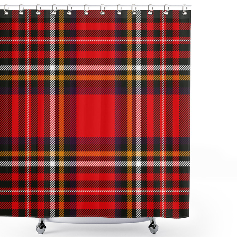 Personality  Tartan Plaid Red And Black Seamless Checkered Vector Pattern. Shower Curtains