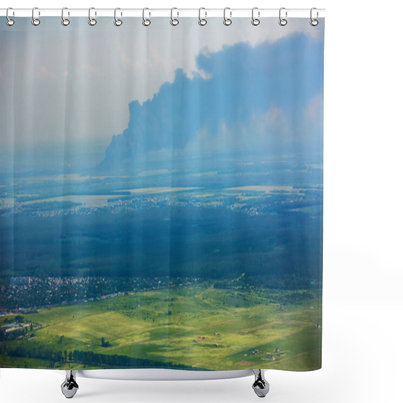 Personality  Aerial View Oil Storage In Fire Shower Curtains