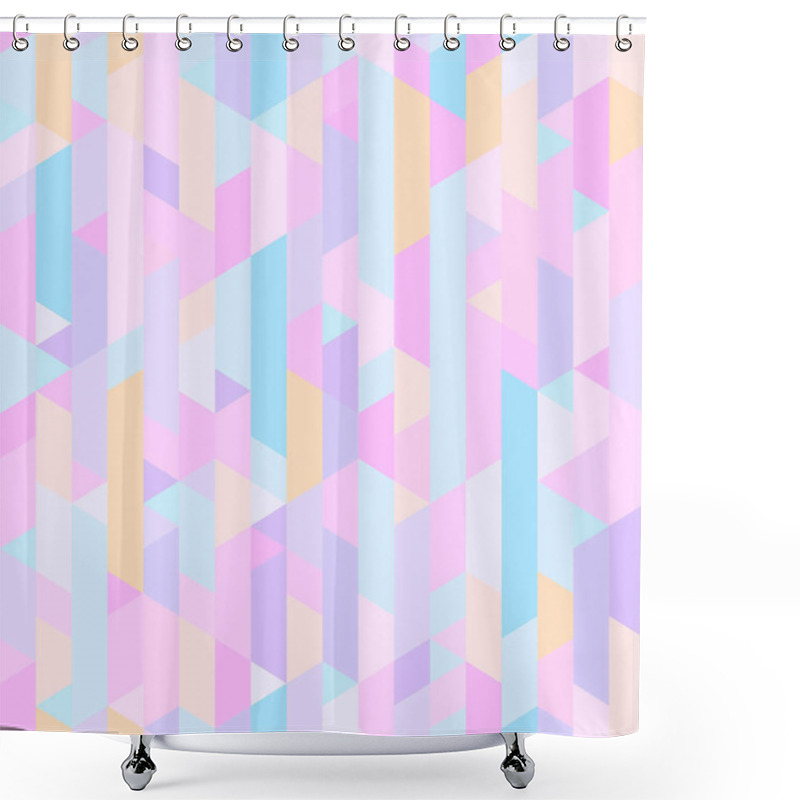 Personality  Tile Vertical Background. Polygonal Wallpaper. Seamless Pattern. Print For Polygraphy, Posters, Banners And Textiles. Unique Texture Shower Curtains