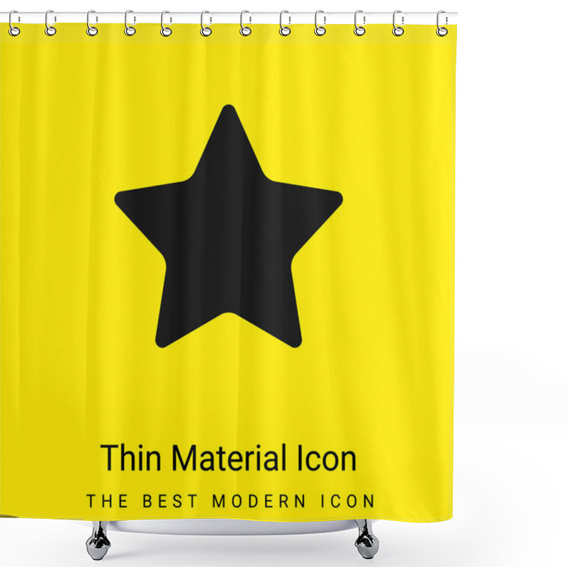 Personality  Black Star Silhouette Minimal Bright Yellow Material Icon Shower Curtains