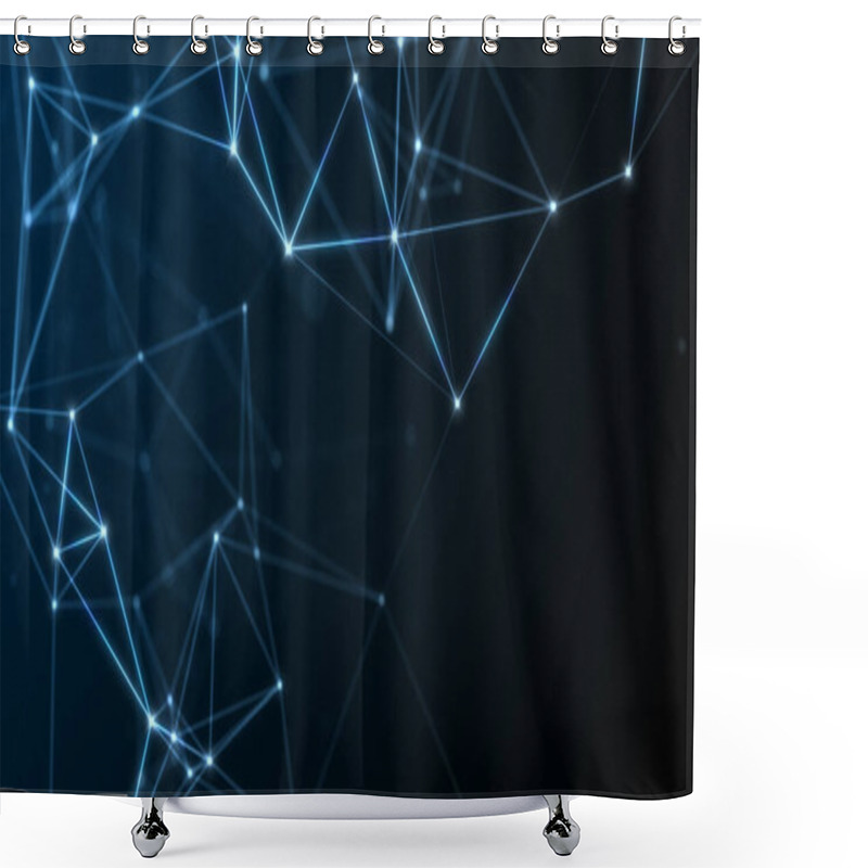 Personality  Abstract Technology Background From Lines And Dots. Space Geometrical Backdrop Shower Curtains