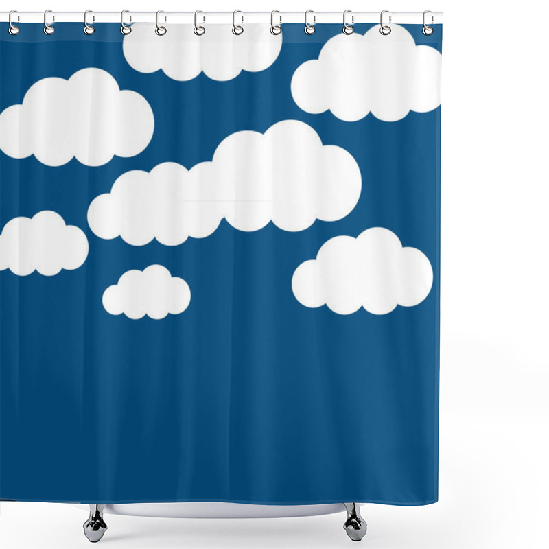 Personality  White Clouds Background Icon. Graphic Elements For Your Design Shower Curtains