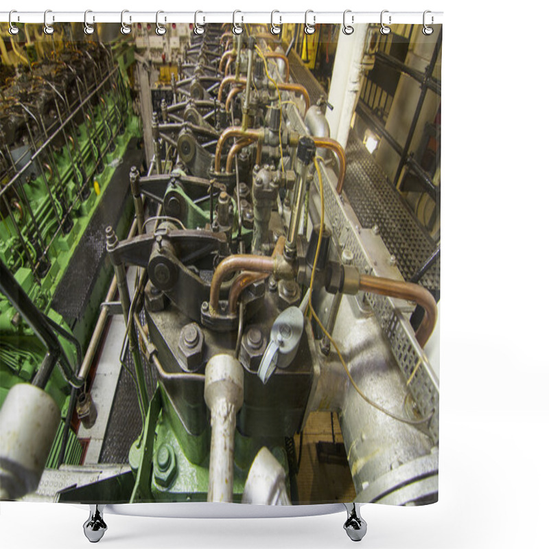 Personality  Marine Diesel Engines Shower Curtains