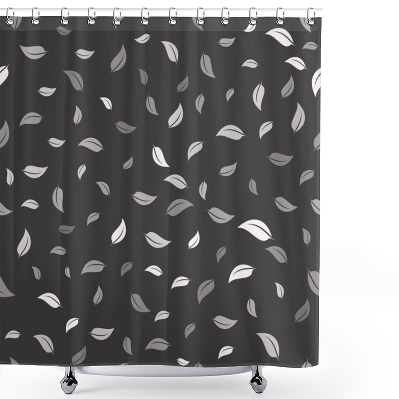 Personality  Elegant Gray Leaf Pattern Background Shower Curtains