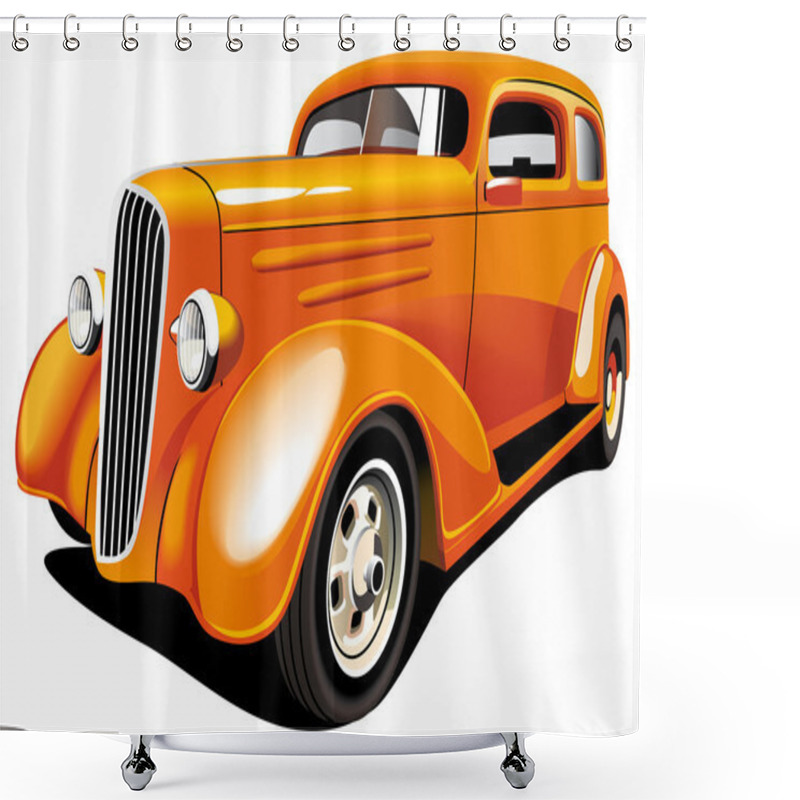 Personality  Orange Hot Rod Shower Curtains