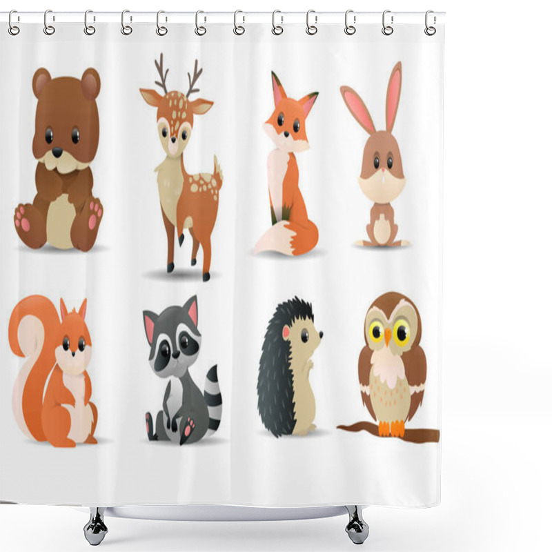 Personality  Forest Animals Set. Forest Symbols Shower Curtains