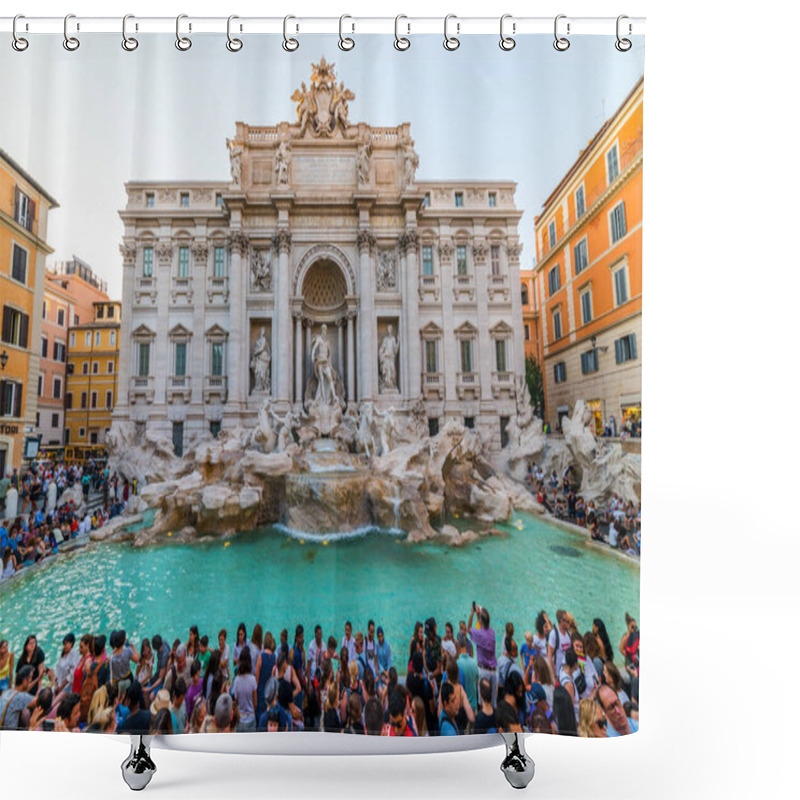 Personality  ROME, ITALY - JUNE 30, 2019: Trevi Fountain (Fontana Di Trevi) In Rome, Italy. The Trevi Fountain Is The Largest Baroque Fountain In Rome. Shower Curtains