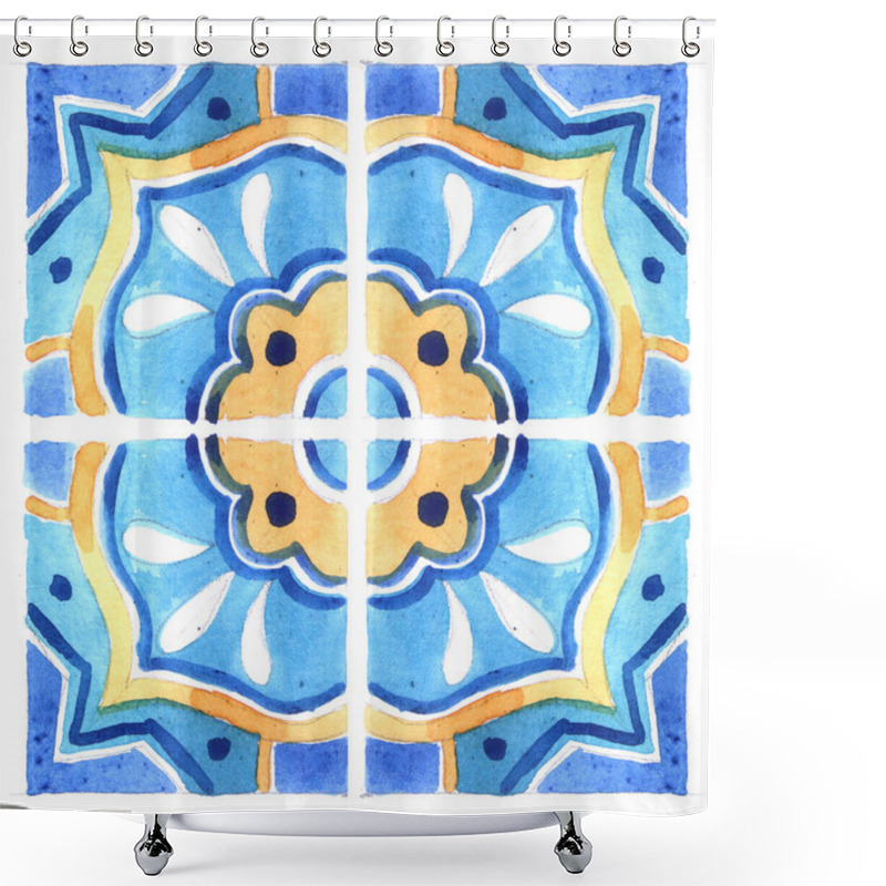 Personality  Mediterranean Ceramics Pattern Shower Curtains