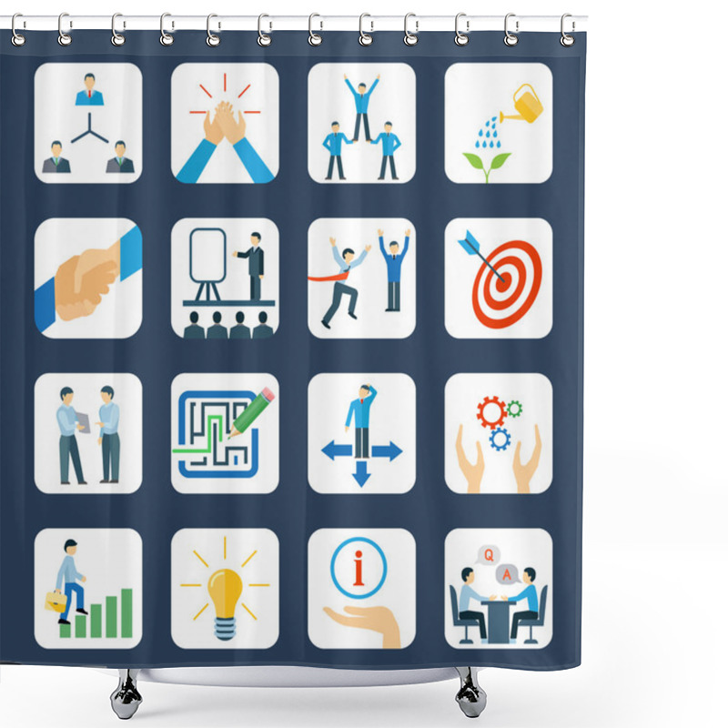 Personality  Mentoring Flat Icons Set Shower Curtains