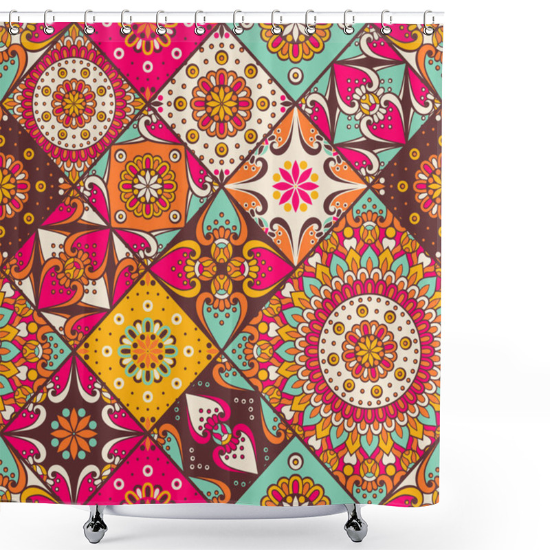 Personality  Ethnic Floral Seamless Pattern Shower Curtains