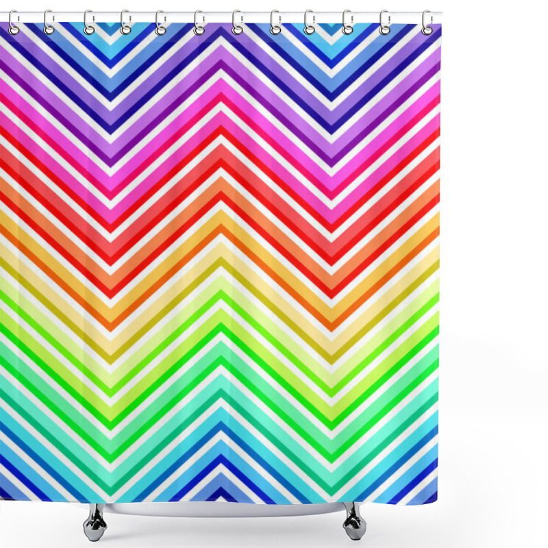 Personality  Seamless Rainbow Chevron Pattern Shower Curtains