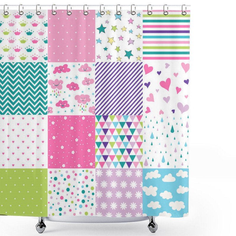 Personality  Cute Baby Background Seamless Pattern  Shower Curtains