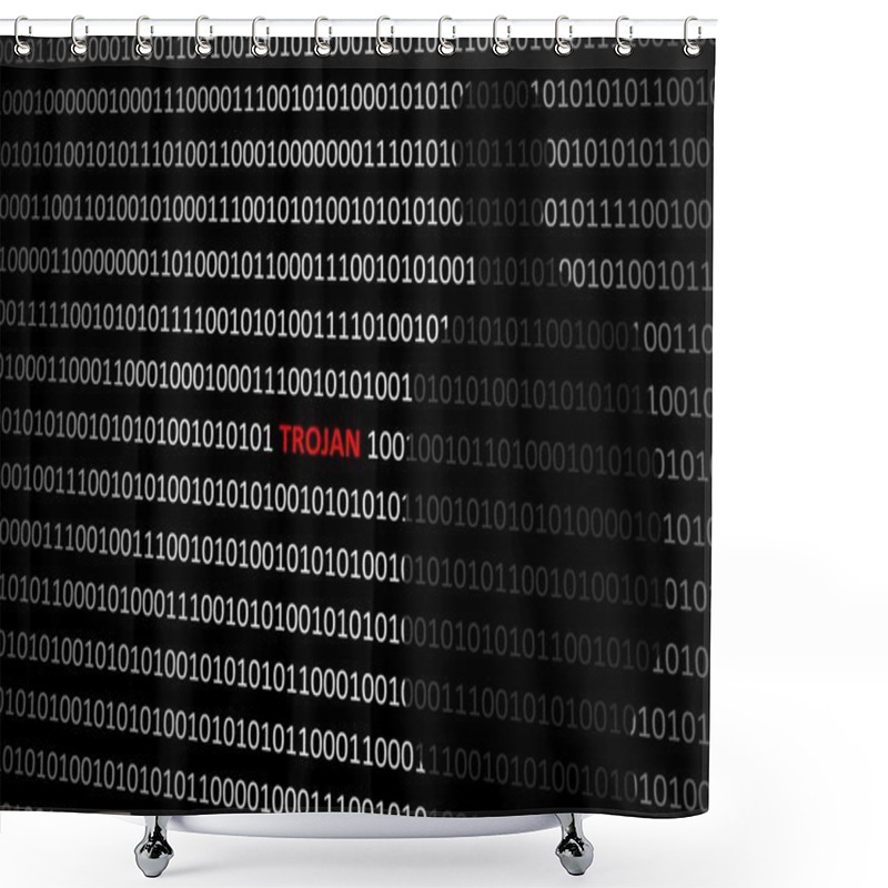 Personality  Anonymous Hacker Without Face And Trojan Horse Virus Background Shower Curtains