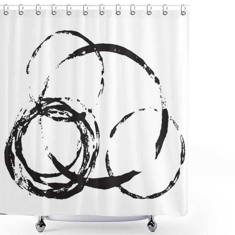 Personality  Set Of Grunge Circles Shower Curtains