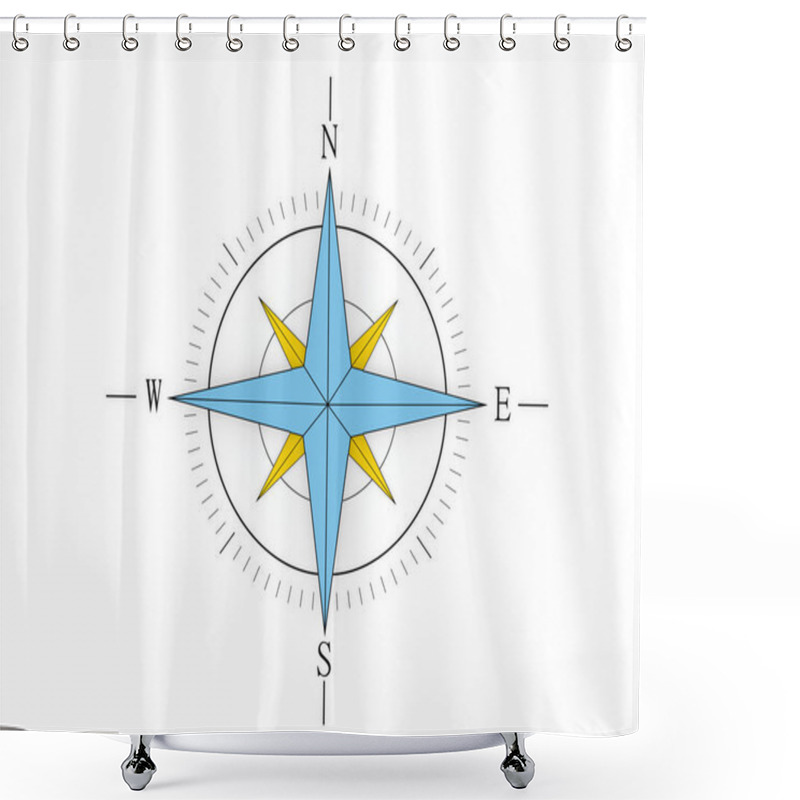 Personality  Antique Wind Rose Shower Curtains