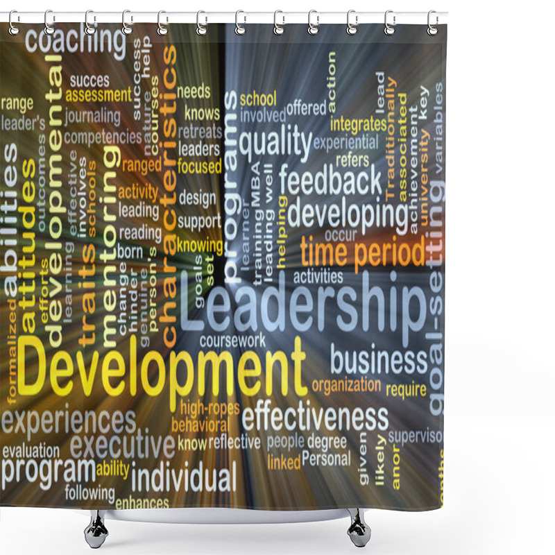 Personality  Leadership Development Background Concept Glowing Shower Curtains